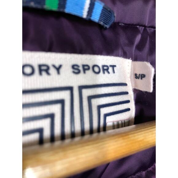 Tory Burch Sport Down Jacket Performance Satin Quilted Puffer Purple S - Picture 9 of 12